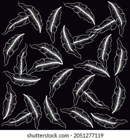 Leaves pattern design with two colors fashion style vector