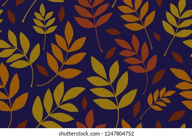 Leaves Pattern. Endless Background. Seamless