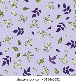 Leaves pattern. Floral seamless background. Leaf ornamental texture.