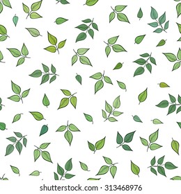 Leaves pattern. Floral seamless background. Leaf ornamental texture.