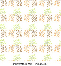Leaves Pattern. Floral seamless pattern for wrapping, fabric, paper and wallpaper. Endless Background.