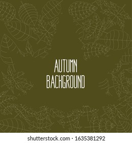 Leaves pattern. Foliage wallpaper. Autumn background illustration - Vector