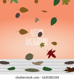Leaves pattern. Foliage wallpaper. Autumn background illustration - Vector