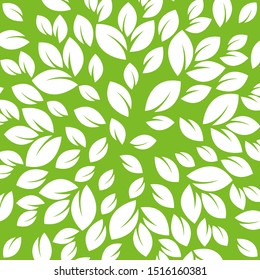 leaves pattern with green background