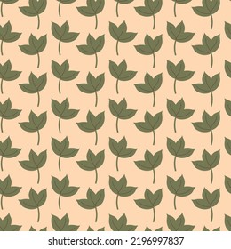 Leaves Pattern in green color. Endless Background for design. Seamless vector