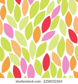 Leaves Pattern. Green leaves seamless vector background, nature flat geometric leaf print