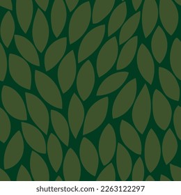 Leaves Pattern. Green leaves seamless vector background, nature flat geometric leaf print