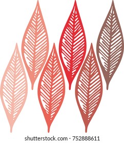 leaves pattern of hand drawn sketch style leaves. vector illustration