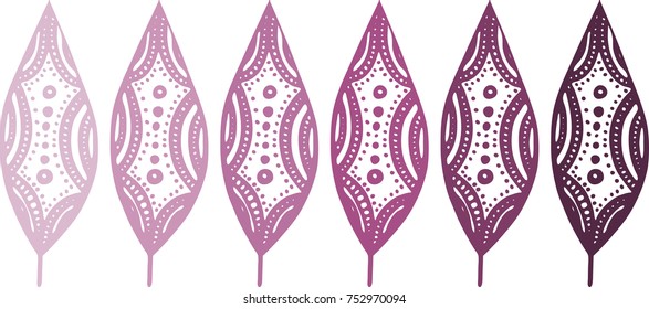 Leaves pattern of hand drawn sketch style leaves. vector illustration