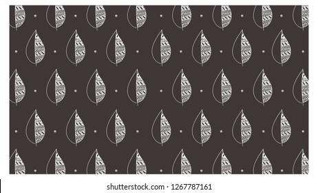 leaves pattern hypster style handdrawn illustration vector for background purpose or printable images