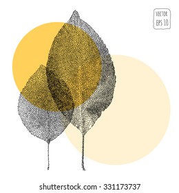 Leaves. Pattern With Leaf. Hand Drawn Vector 