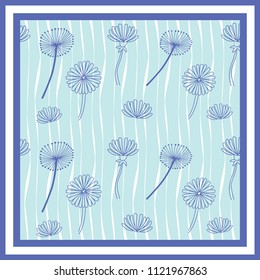 leaves pattern on blue background