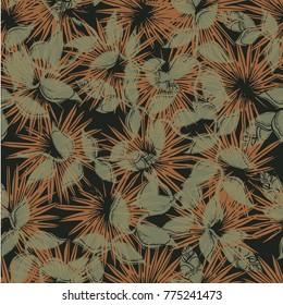 leaves pattern on dark background