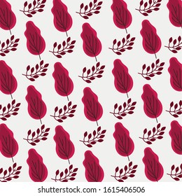 leaves pattern over withe background, vector illustration