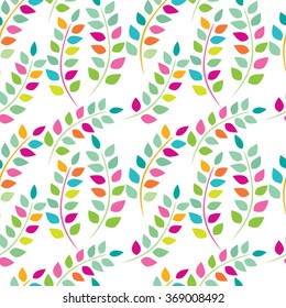 Leaves pattern. Repeating color abstract background.