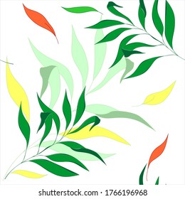 
Leaves pattern seamless background vector