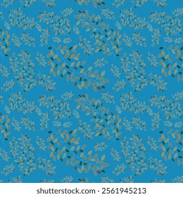 Leaves Pattern. Seamless pattern with branches. Vector illustration.