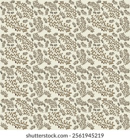 Leaves Pattern. Seamless pattern with branches. Vector illustration.