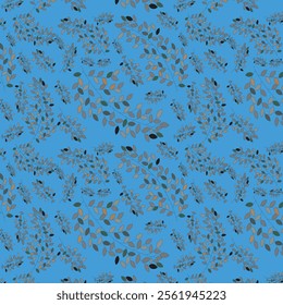 Leaves Pattern. Seamless pattern with branches. Vector illustration.