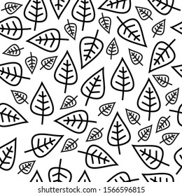 Leaves Pattern. Seamless Leaf vector background. Decorative illustration, good for printing. Vector bright print for fabric or wallpaper.