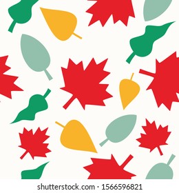 Leaves Pattern. Seamless Leaf vector background. Decorative illustration, good for printing. Vector bright print for fabric or wallpaper.