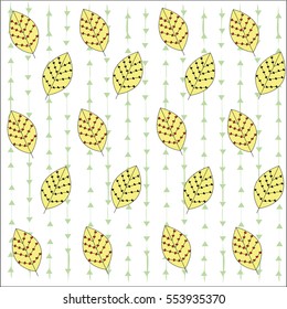 leaves pattern triangle background yellow leaves