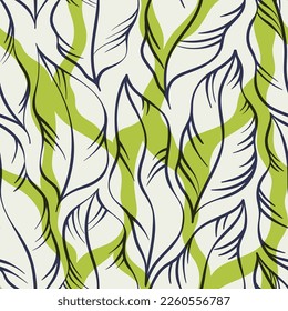 Leaves Pattern. Tropic Palm Leaves Seamless Vector Background, Graphic Jungle Print - Powered by Shutterstock - Get 15% off with code: PIKWIZARD15