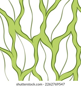 Leaves Pattern. Tropic Palm Leaves Seamless Vector Background, Graphic Jungle Print