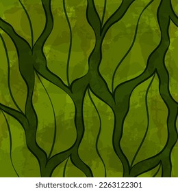 Leaves Pattern. Tropic Palm Leaves Seamless Vector Background, Graphic Jungle Print