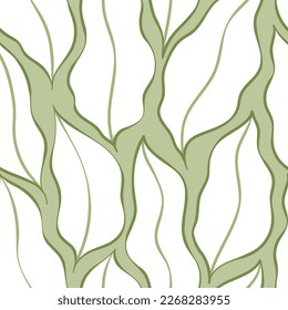 Leaves Pattern. Tropic Palm Leaves Seamless Vector Background, Graphic Jungle Print