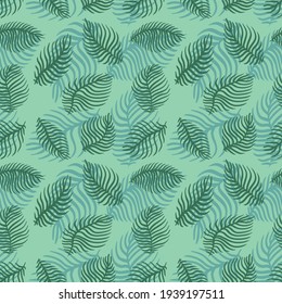 Leaves. Pattern of tropical leaves. Seamless pattern.