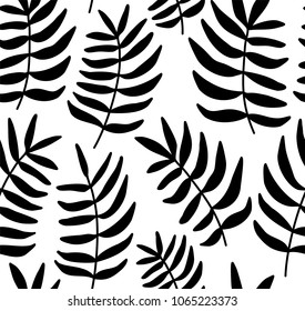 Leaves Pattern. Vector Background. Palm.