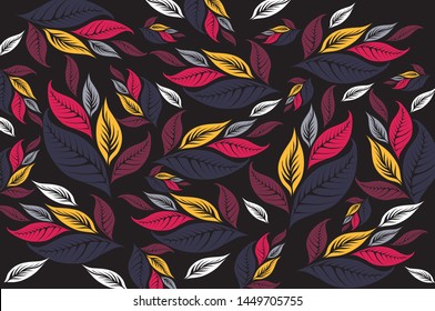 Leaves pattern Vector design. Jungle print. Floral background. 