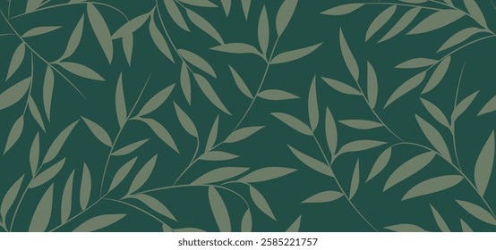 Leaves Pattern. Vector Hand Drawn Line Drawing of Abstract Leaf Design. Minimalist Trendy Contemporary Grunge Dirty Floral Design for Prints, Textile, Fabric, Posters, Invitations, Branding Design.