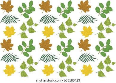 Leaves pattern. Vector Illustration.