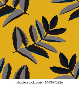 Leaves pattern in vintage style. Print, design element. Jungle vector illustration. Vector summer illustration. Vintage natural pattern. Colorful summer foliage wallpaper