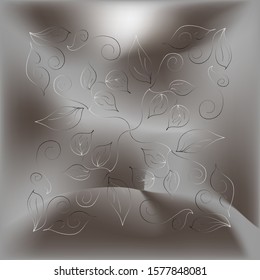 Leaves pattern wallpaper on gray background design.Vector illustration.