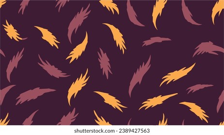 Leaves Pattern Watercolor. Decorative illustration with abstract colorful leaves. Packaging and wrapping paper. Seamless pattern with leaves. Floral background. Seamless Feather Pattern.