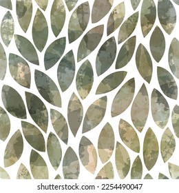 Leaves Pattern. Watercolor leaves seamless vector background, jungle print textured