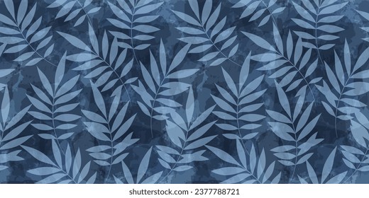 Patrón de hojas. La acuarela deja un fondo vectorial sin fisuras, la huella de la jungla textura