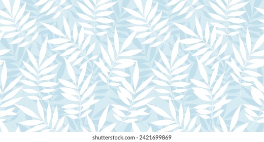 Leaves Pattern. Watercolor leaves seamless vector background, jungle print textured