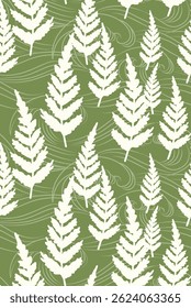 Leaves Pattern. Watercolor leaves seamless vector background, jungle print textured
