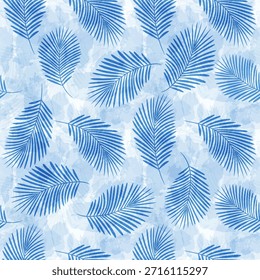Leaves Pattern. Watercolor leaves seamless vector background, jungle print textured