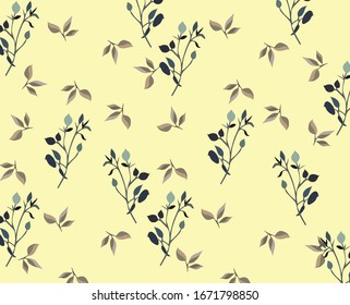 leaves pattern with yellow background