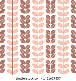 leaves Pattern.Coral colour Geometric leaves with a vertical seamless repeat pattern perfect for stationary, fabrics,gift wrap, packaging, ceramics, mugs, wall paper,Greeting card backgrounds.