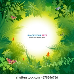 leaves patterns border green