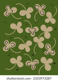 Leaves patterns on green background. aesthetic for wallpaper, wall decor, templates covers, art prints