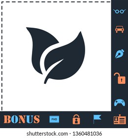 Leaves. Perfect icon with bonus simple icons