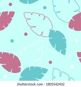 Leaves Pettern Design vector. Seamless tropical leaves pattern