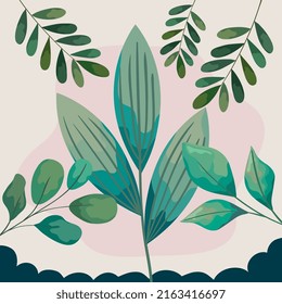 leaves in pink stain frame